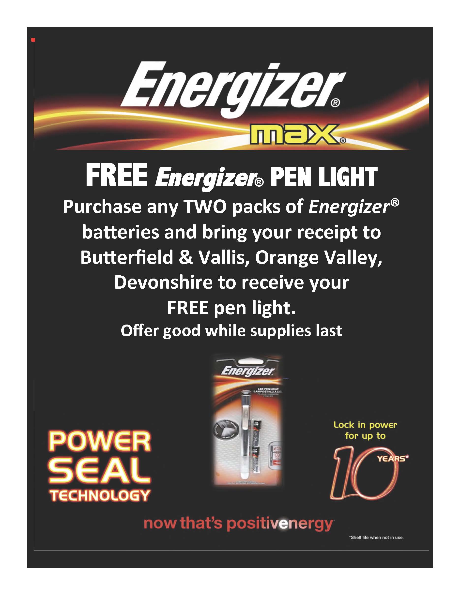 Energizer pen light poster