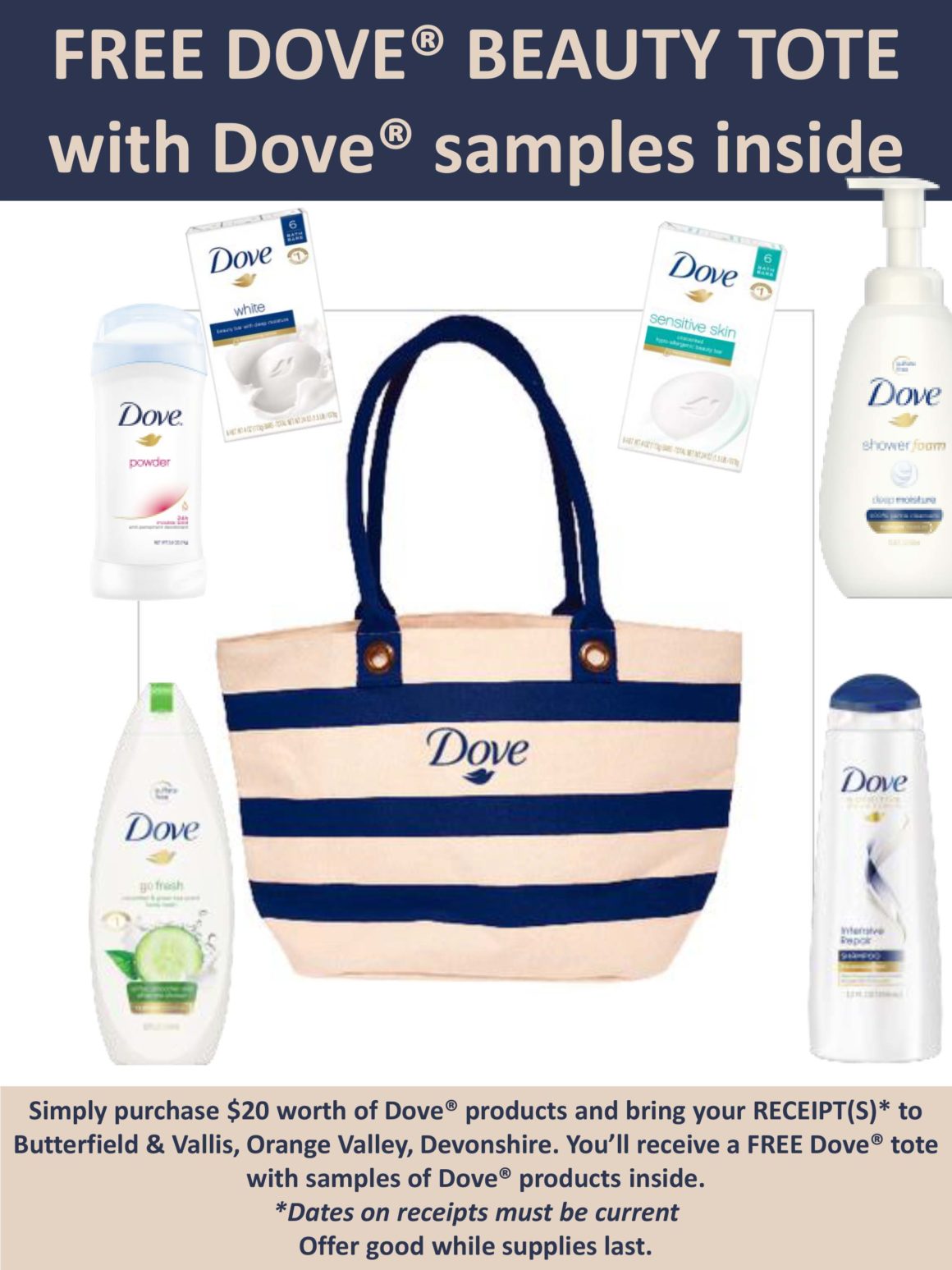 FREE TOTE BAG FROM DOVE FREE TOTE BAG FROM DOVE