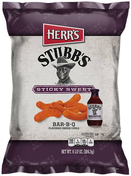 Herrs Stubbs Sticky Sweet BarBQ sheese curls