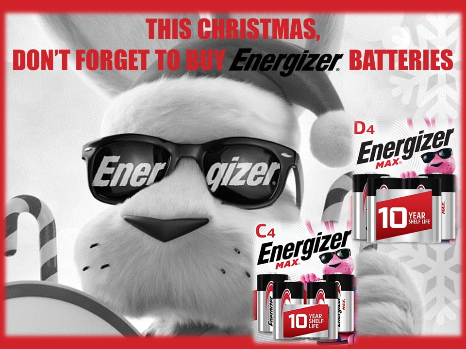 ENERGIZER BATTERIES FOR CHRISTMAS