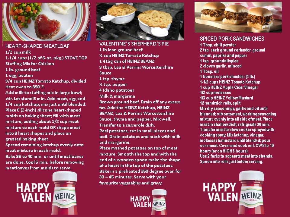 ENJOY THESE VALENHEINZ RECIPES ENJOY THESE VALENHEINZ RECIPES