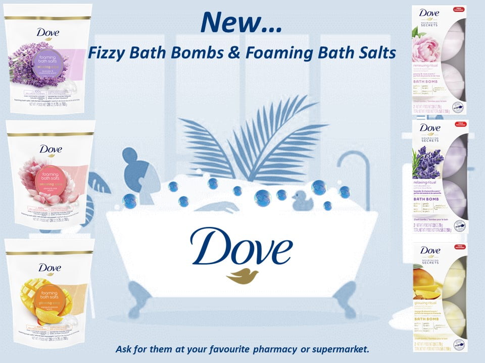 New Dove bath salts and bath bombs