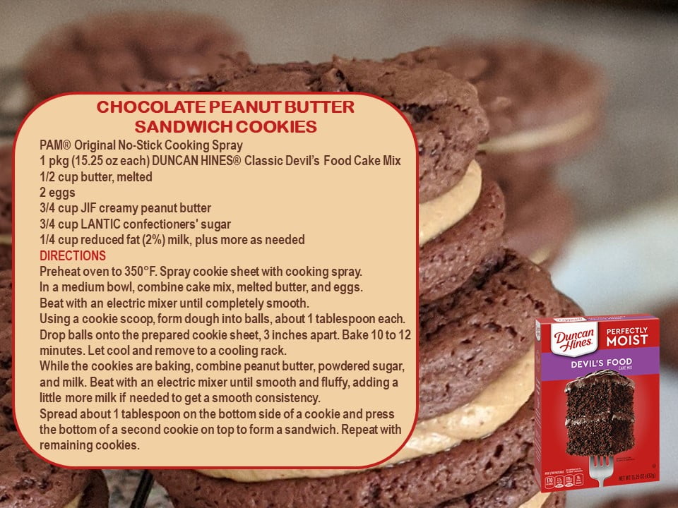 Duncan Hines chocolate peanut butter cookies