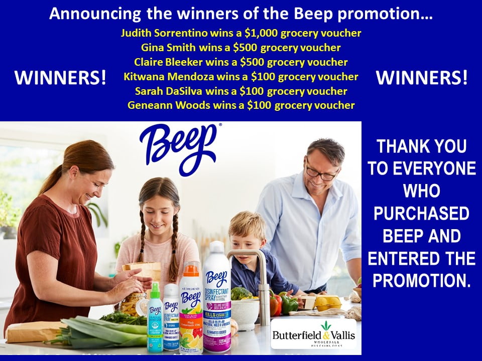 Announcing the winners of the Beep promotion…