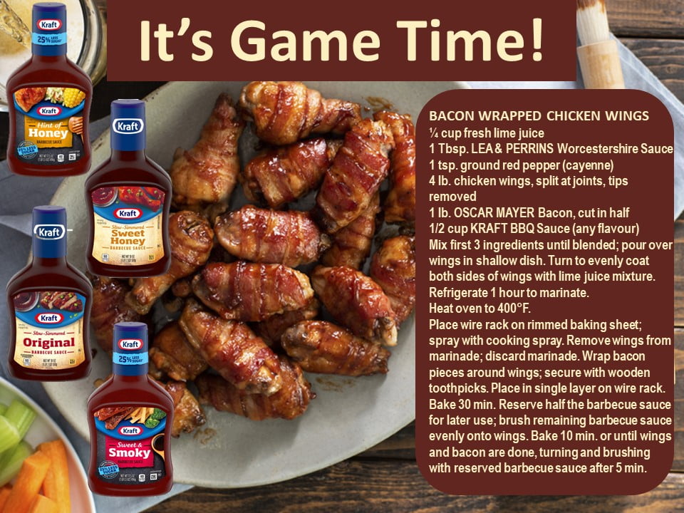 Kraft BBQ Sauce with wings recipe for BV website